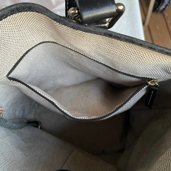 Dooney & Bourke North/South Black-On-Black Signature Canvas Bucket Handbag - Picture 10 of 16